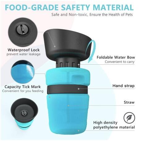 Pet outdoor foldable bottle dog travel water bottle