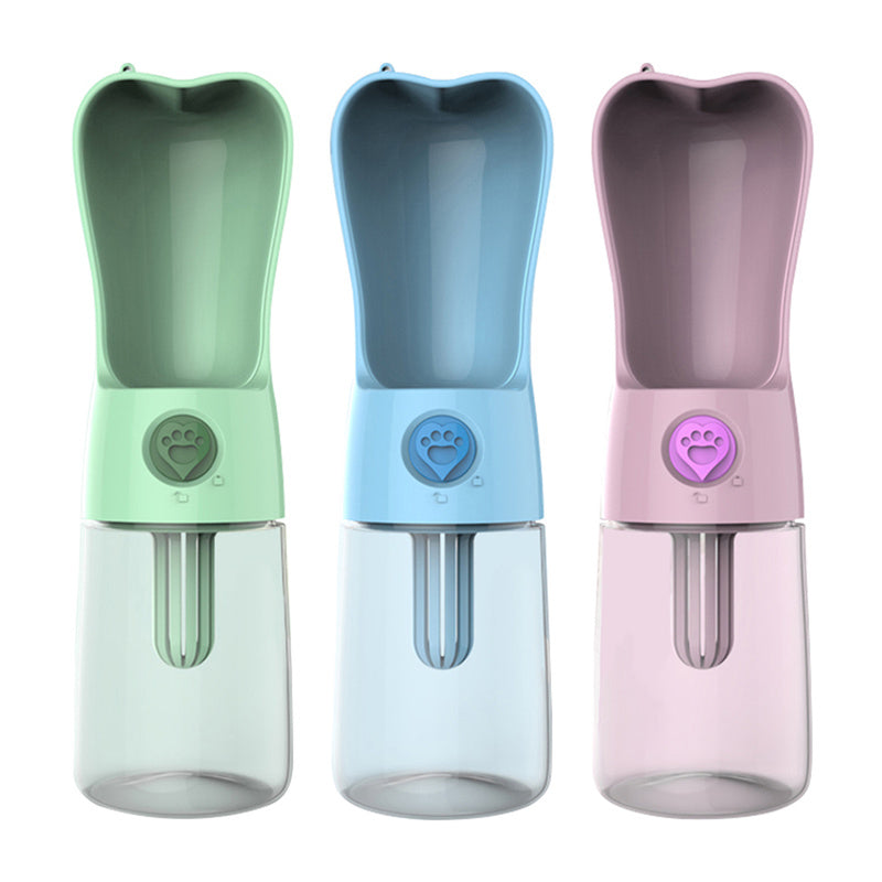 Pet dog cat water bottle portable feeder