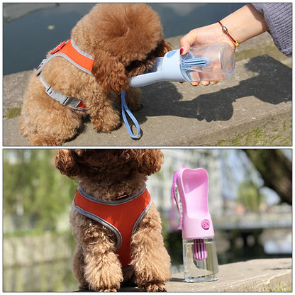 Pet dog cat water bottle portable feeder