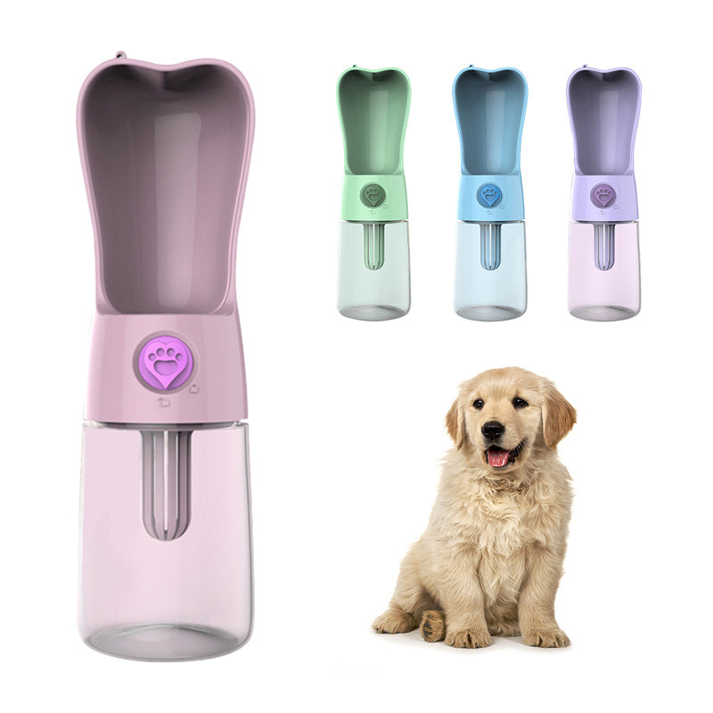 Pet dog cat water bottle portable feeder