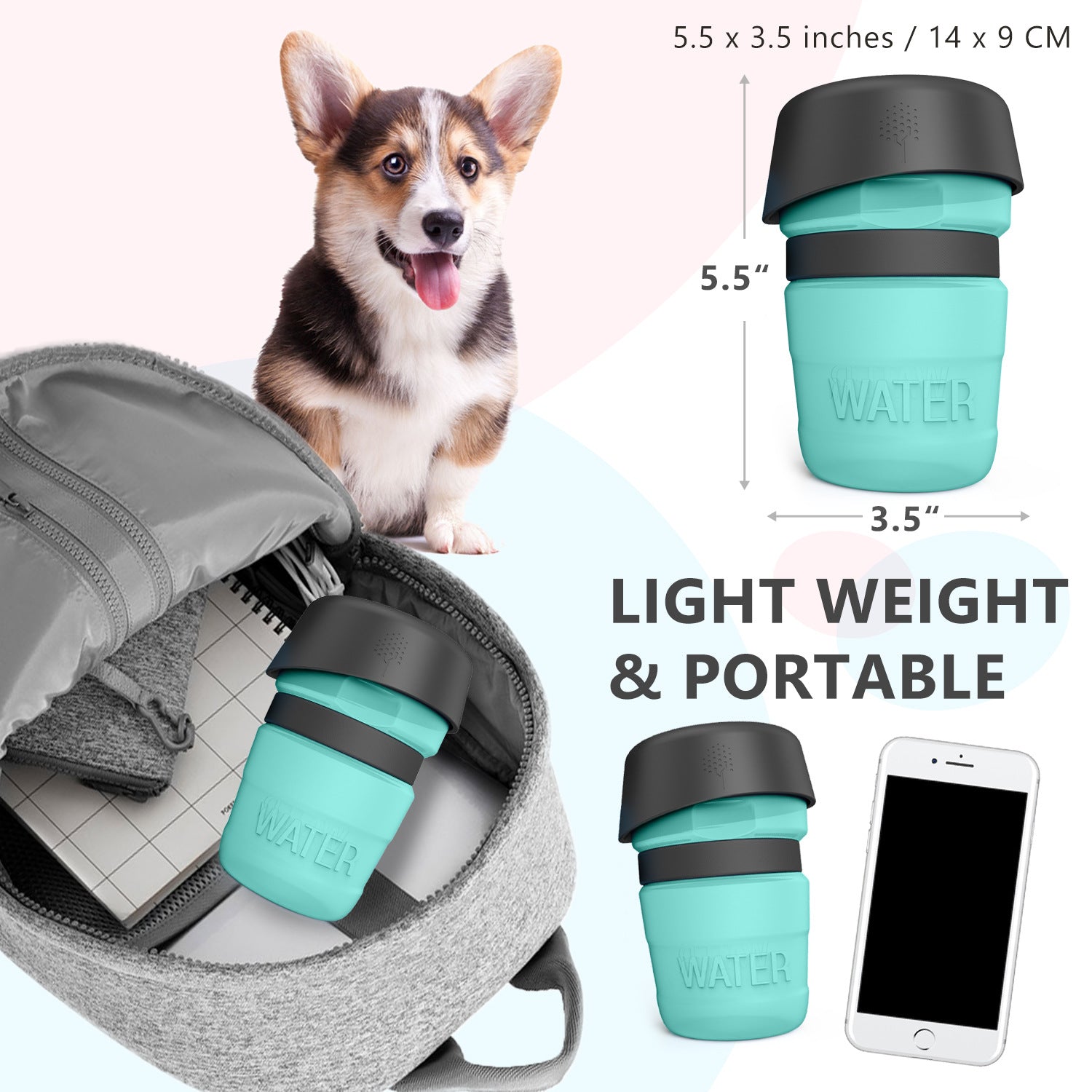 Pet outdoor foldable bottle dog travel water bottle