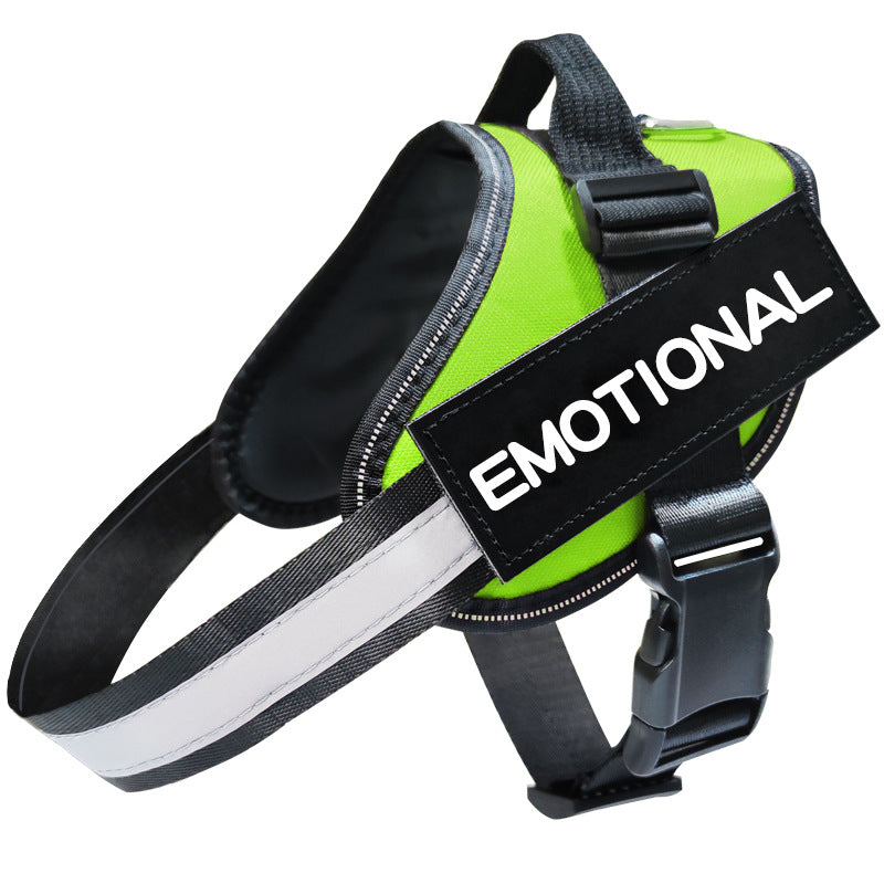 Green dog harness with &