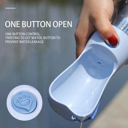 Pet dog cat water bottle portable feeder