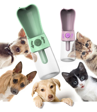 Pet dog cat water bottle portable feeder