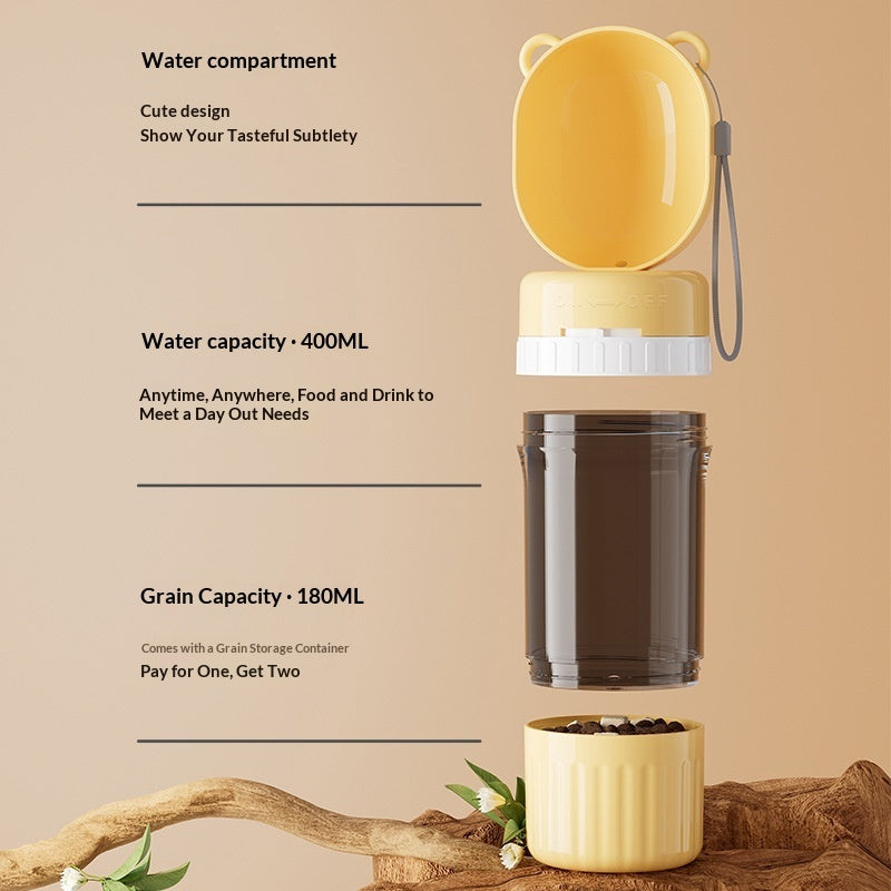Leak-proof portable dog water bottle dispenser close-up detail