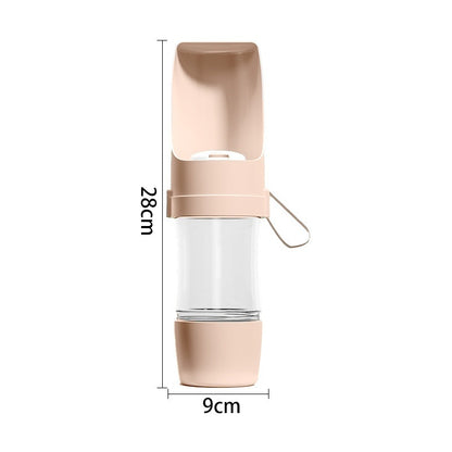 Outdoor Dog Water Bottle in Yellow - Lightweight Travel Bowl