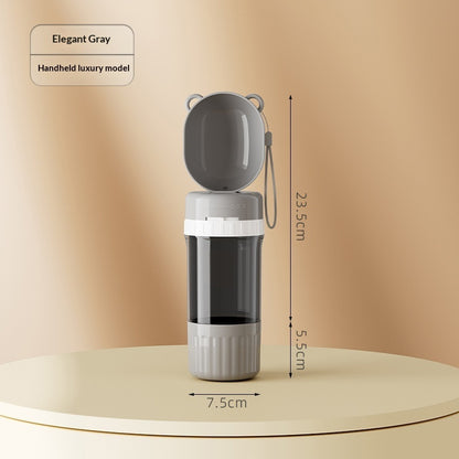 Compact portable dog water bottle and feeding cup dimensions