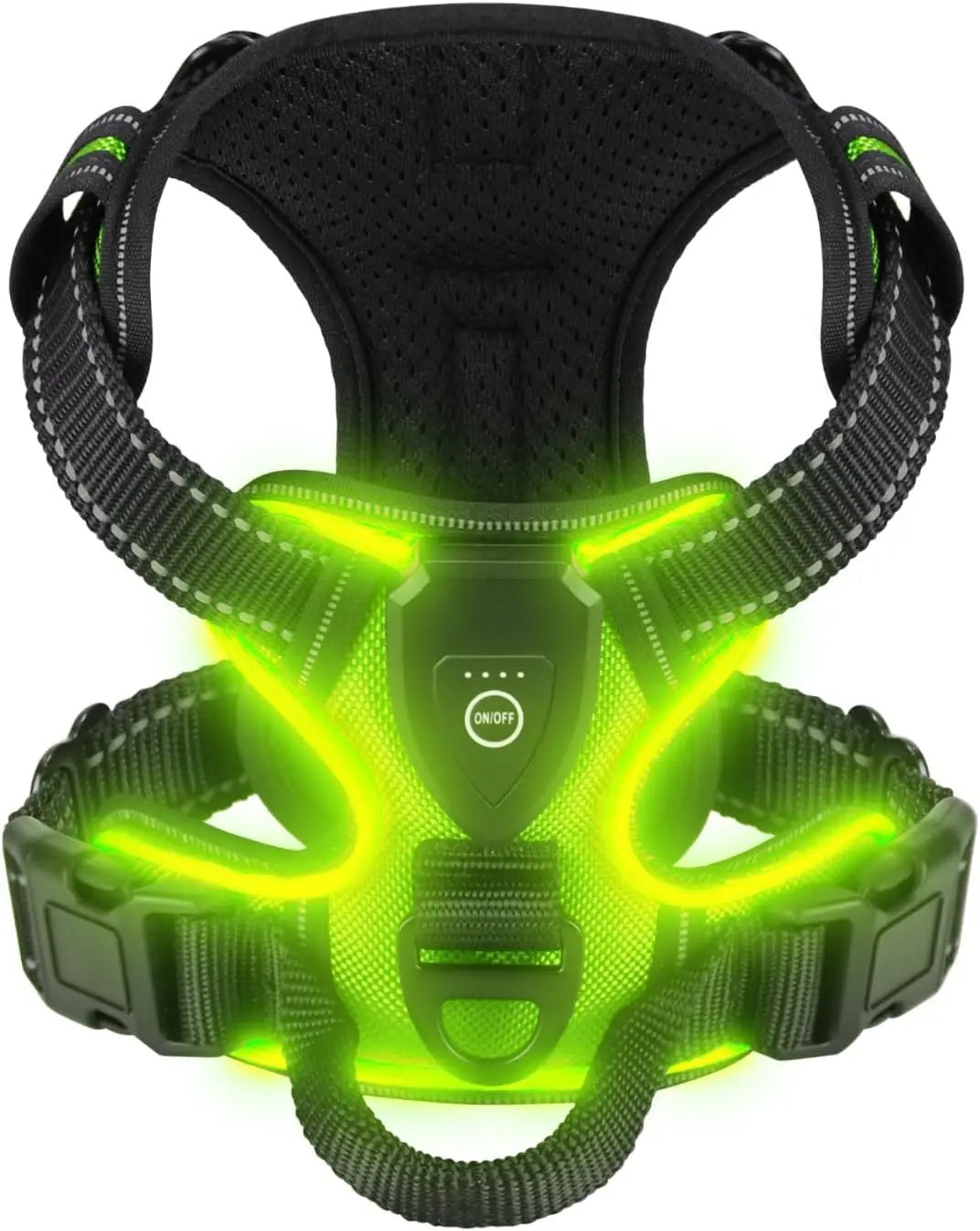 LED Dog Harness for Night Walking - Rechargeable No-Pull Vest for Safety and Comfort