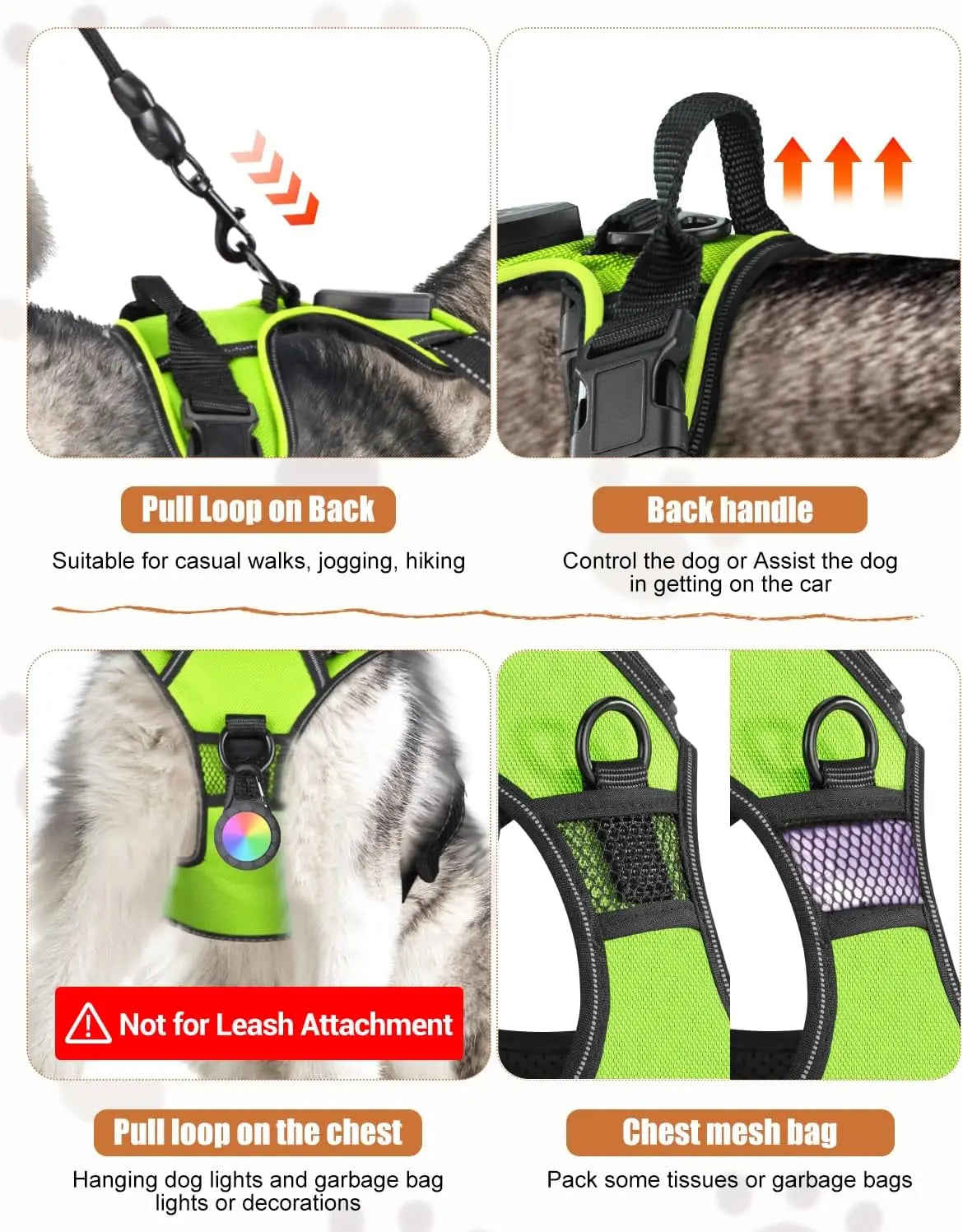 LED Dog Harness for Night Walking - Rechargeable No-Pull Vest for Safety and Comfort