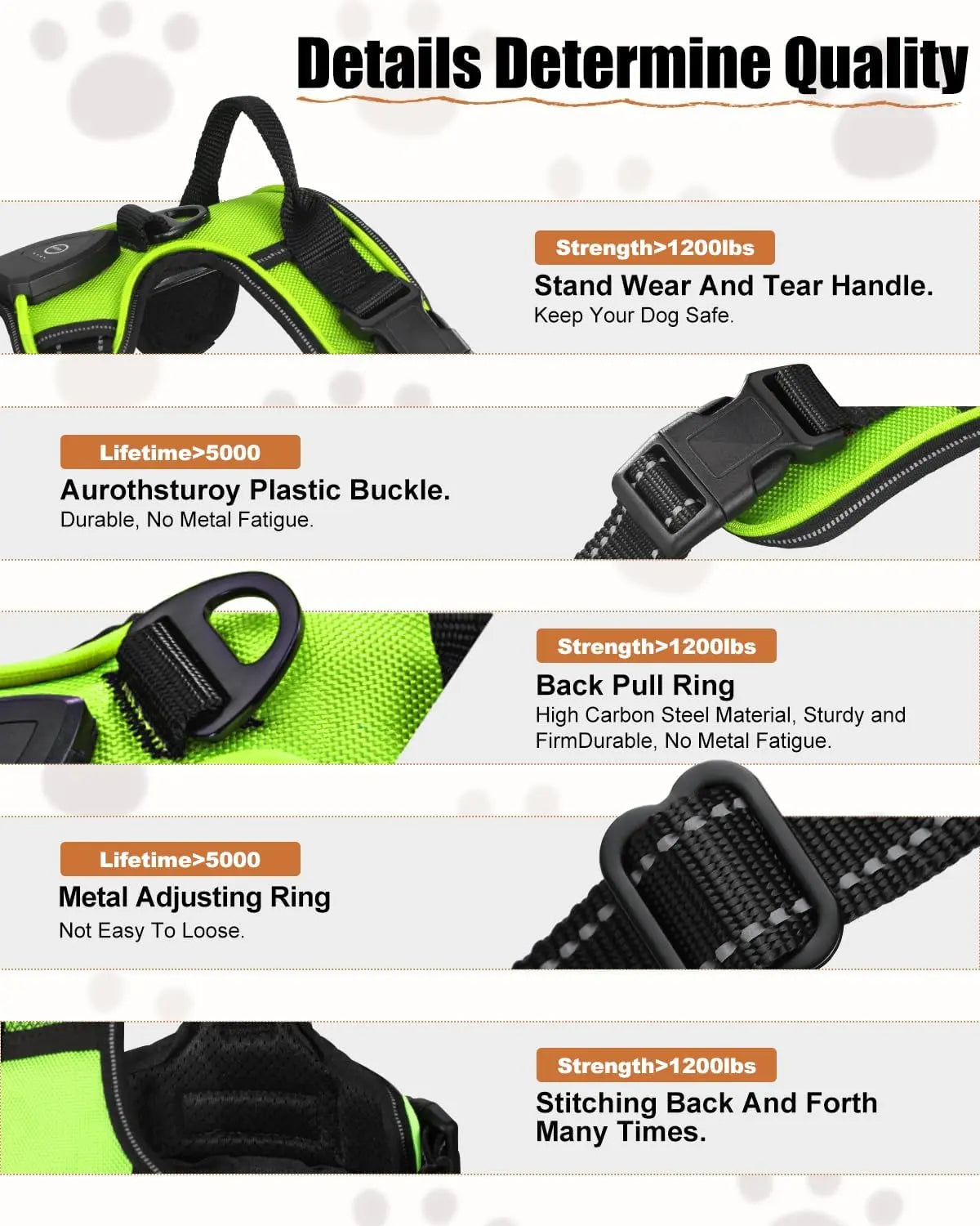 LED Dog Harness for Night Walking - Rechargeable No-Pull Vest for Safety and Comfort